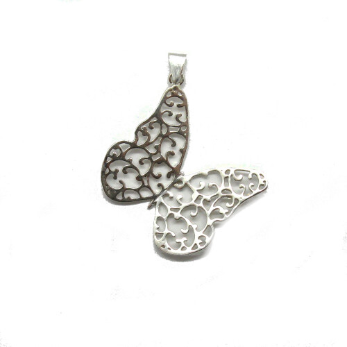 Sterling Silver Pendant Stamped Solid 925 Butterfly Charm Handmade Empress