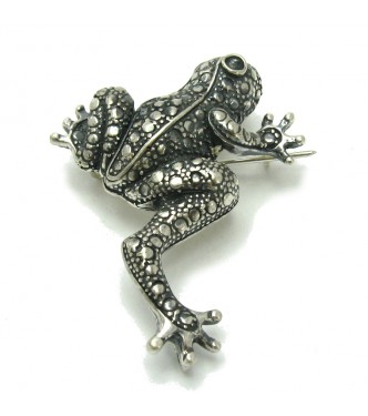 A000027 Stylish Sterling Silver Brooch Frog 925