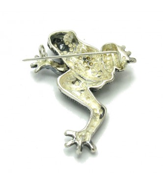 A000027 Stylish Sterling Silver Brooch Frog 925