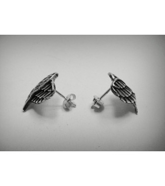 E000460 Stylish Sterling silver earings solid 925 Angel Wings