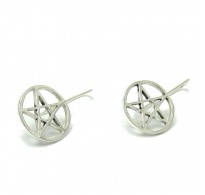 E000498 Stylish Sterling silver earings solid 925 Pentagram