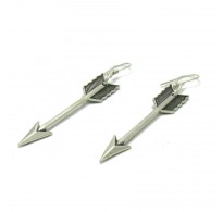 E000500 Sterling Silver Earrings Solid 925 Arrow