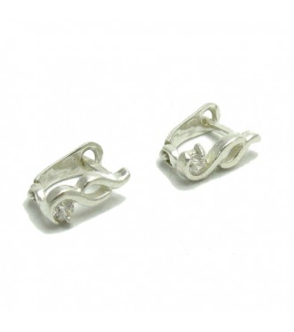 E000011  Stylish Sterling Silver Earrings With cz 3mm 925