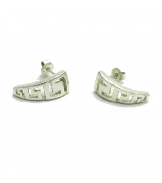E000034 Stylish Sterling Silver Earrings New Meander 925