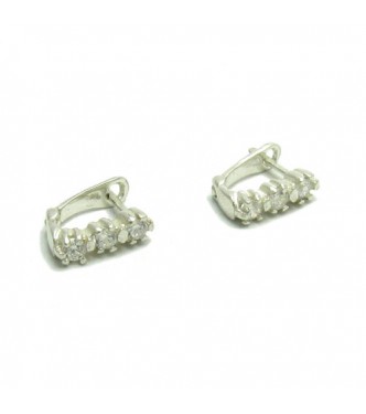 E000114  Stylish Sterling Silver Earrings With cz 3mm 925