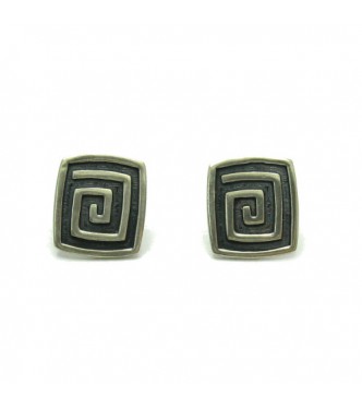 E000130 Sterling Silver Earrings Solid 925 Handmade Spirals