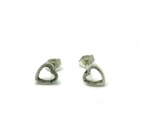 E000509 Sterling Silver Earrings Solid 925 Small hearts