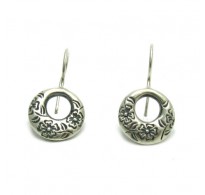 E000518 Sterling Silver Earrings Solid Flower  925