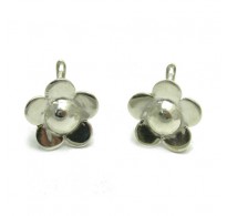 E000526  Sterling Silver Earrings Solid Flower 925