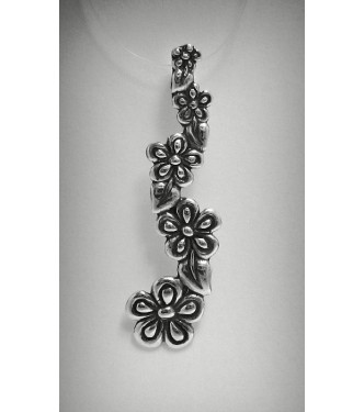 PE000107 Stylish Sterling Silver Pendant Solid 925 Flower
