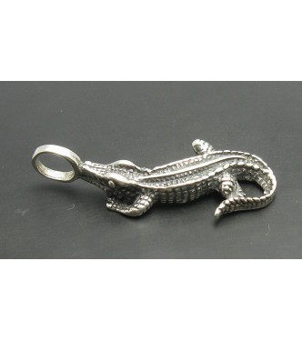 PE000173 Stylish Sterling silver pendant 925 Crocodile Alligator solid