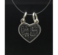 PE000528 Sterling silver pendant heart best friend 925 solid