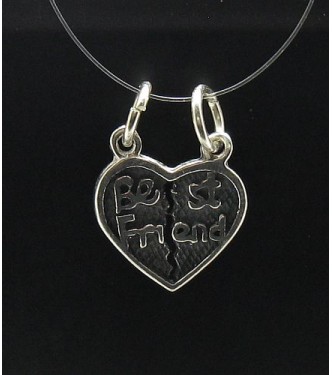 PE000528 Sterling silver pendant heart best friend 925 solid