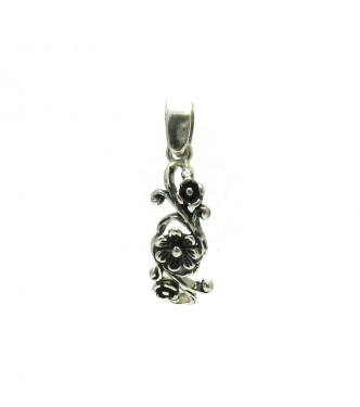 PE000928 Stylish Sterling silver pendant 925 Flower solid