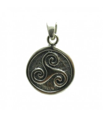 PE000022 Stylish Sterling silver pendant   925 solid quality Triskelion