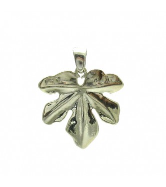 PE000105 Sterling Silver Pendant Solid 925 Maple Leaf