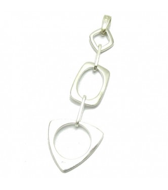PE000289 Long sterling silver pendant solid 925  Empress