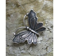 STYLISH STERLING SILVER PENDANT BUTTERFLY SOLID 925 NEW