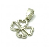 PE001035  Sterling silver pendant  solid 925 Clover Charm