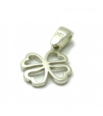 PE001035  Sterling silver pendant  solid 925 Clover Charm