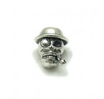 PE001107 Sterling silver pendant solid 925 Bead Skull