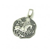 PE001114 Sterling silver pendant solid 925 Saint George 