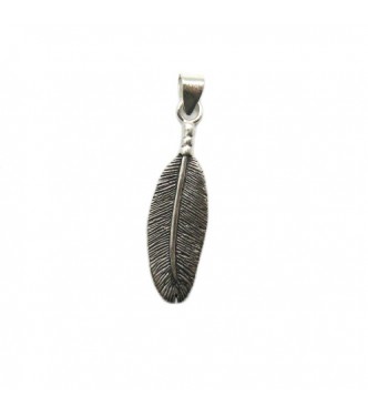 PE001375 Genuine sterling silver pendant solid hallmarked 925 Feather 