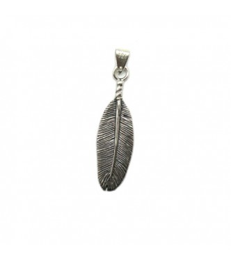 PE001375 Genuine sterling silver pendant solid hallmarked 925 Feather 