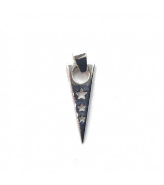 PE001549 Genuine Sterling Silver Pendant Triangle Solid Hallmarked 925 Handmade