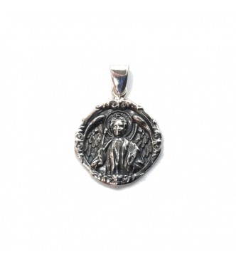PE001550 Sterling Silver Pendant Archangel Michael Genuine Solid Hallmarked 925 Handmade