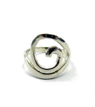 R000017 Stylish Sterling Silver Ring Spiral Genuine Solid 925 Handmade Nickel Free