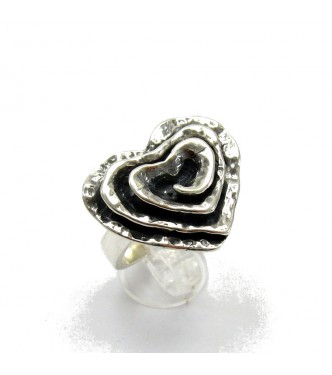 R000021 Plain Stylish Sterling Silver Ring Stamped Solid 925 Heart Rose Handmade