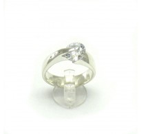 R000030 Sterling Silver Ring Hallmarked Solid 925 With Rolling Cubic Zirconia Empress