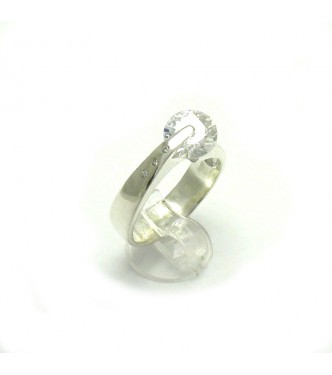 R000030 Sterling Silver Ring Hallmarked Solid 925 With Rolling Cubic Zirconia Empress