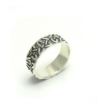 R000034 Stylish Genuine Sterling Silver Ring Celtic Band Triquetra Solid 925 Handmade
