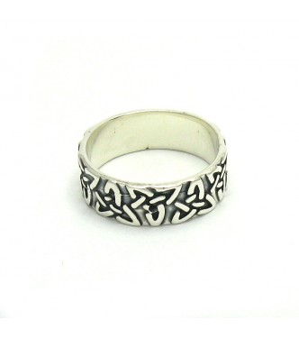 R000034 Stylish Genuine Sterling Silver Ring Celtic Band Triquetra Solid 925 Handmade