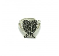 R001424 Sterling silver ring solid 925 adjustable size Angel Wings