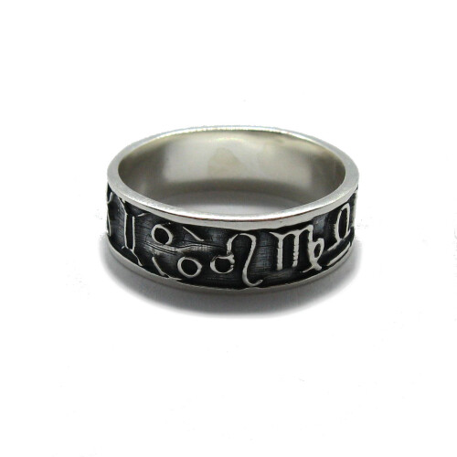 Genuine sterling silver ring solid hallmarked 925 band Zodiac signs