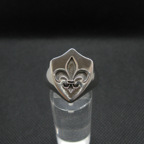 Sterling Silver Men Signet Ring Fleur De Lys Genuine Solid Hallmarked 925 R002080