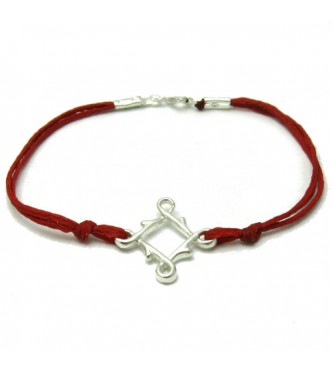 B000160 Sterling Silver Bracelet Solid 925 with red string