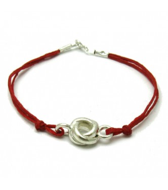 B000165R Sterling Silver Bracelet Solid 925 with red string