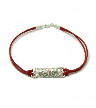B000166R Sterling Silver Bracelet Solid 925 with red string