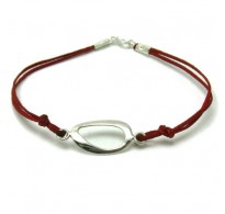 B000167 Sterling Silver Bracelet Solid 925 with red string