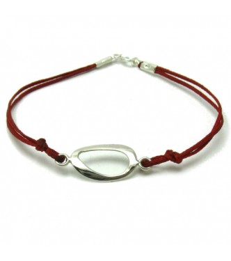 B000167 Sterling Silver Bracelet Solid 925 with red string
