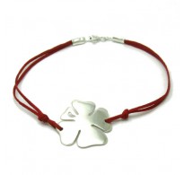 B000168R Sterling Silver Bracelet Solid 925Flower  with red string