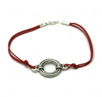 B000169R Sterling Silver Bracelet Solid 925 with red string