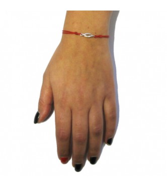 B000171R Sterling Silver Bracelet Solid 925 Eternity with red string