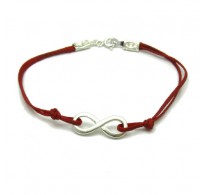 B000173R Sterling Silver Bracelet Solid 925 Eternity with red string