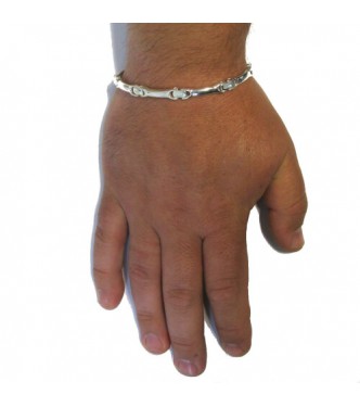 B000181 Stylish Sterling Silver Men Bracelet Solid 925
