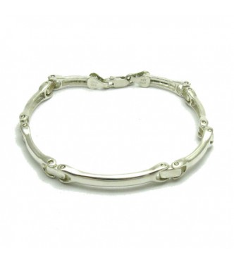 B000183 Stylish Sterling Silver Men Bracelet Solid 925